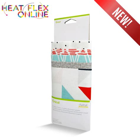 Cricut Designer Fabric Sampler Rockstar 12X26''; 5 pieces 30.5 cm x 66 cm (12" x 26") in Red Main, Gray Mini Hashtag, Aqua Rhythm, Red Set List, and Black Drum Solo; Easy-care 100% cotton fabric in cool, complementary, delectable patterns; For Cricut Maker® machines; Create the cutest toys, hip accessories, quilted art, framed fabric accents, and so much more